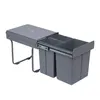 HOMCOM Poubelle cuisine coulissante encastrable 40L avec 3 Voir les images du produit 1