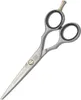 A pair of silver scissors with black finger loops and a gold accent on a white background. Náhled obrázku produktu
