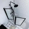 Badewannenfaltwand 125×143 cm, 3-tlg. Faltwand, Schwarz, Produktbild-Vorschau 3
