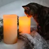 LED Kerze Big - Echtwachs - flackernde gelbe LED - Timer - Batteriebetrieb - H: 15cm D: 10cm - creme Podgląd zdjęcia produktu
