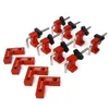 A collection of red metal woodworking clamps arranged on a white background. Náhled obrázku produktu