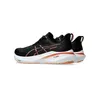 A pair of black running shoes with white and orange accents, shown from a side-diagonal view against a white background. Produktbild-Vorschau