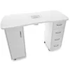 A white manicure table with a built-in dust collector and storage drawers. Náhľad obrázku produktu