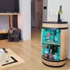 Barový pult z dřevěného sudu s policí a RGB LED osvětlením Náhled obrázku produktu 13