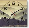 Wanduhr - Quadrat - Glasuhr - Berge Wald Natur - 30x30cm - Produktbild-Vorschau 1