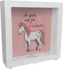 Einhorn Rahmen Spardose aus Holz in rosa mit Spruch Ich Produktbild-Vorschau 1