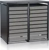 A two-bin trash can enclosure with doors. Produktbild-Vorschau