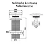 Technical drawing of a drain fitting with dimensions. Produktbild-Vorschau