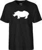 Huuraa Herren T-Shirt Nashorn Silhouette L Black Bio Produktbild-Vorschau 2