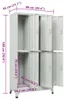 vidaXL Schließfachschrank mit 6 Fächern Stahl 90x45x180 cm Produktbild-Vorschau 7