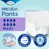 A product image for TENA Proskin Pants Maxi, showing a close-up of the product and marketing badges. Produktbild-Vorschau