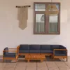 7-tlg. Garten-Lounge-Set mit Dunkelgrauen Auflagen Produktbild-Vorschau 2