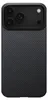A close-up view of the back of a black smartphone case with a carbon fiber texture. Podgląd zdjęcia produktu