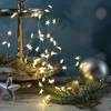 LED Drahtlichterkette Sterne - 100 warmweiße LED - L: 4,95m - Timer - Batterie - silber, transparent Produktbild-Vorschau