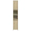 A tall, narrow, light-colored wooden cabinet with two doors and two open shelves. Náhled obrázku produktu
