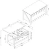 Diagrams and dimensions of a coffee table. Náhled obrázku produktu