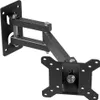 A black metal TV wall mount is shown against a white background. Podgląd zdjęcia produktu