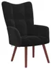 vidaXL Relax kreslo s taburetkou Black Velvet Náhľad obrázku produktu 5