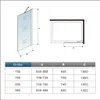 Diagrams and a size chart for a shower wall. Produktbild-Vorschau