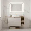 A modern bathroom vanity with a sink, mirror, and storage. Anteprima dell’immagine prodotto