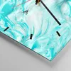 Wanduhr - Quadrat - Glasuhr - Blume Abstraktion - 40x40cm - Produktbild-Vorschau 5