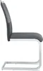 A side view of a gray upholstered chair with a chrome cantilever base. Náhled obrázku produktu