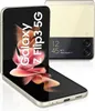 A Samsung Galaxy Z Flip3 5G phone is shown in an open, diagonal position against a white background. The phone is cream colored with a black accent on the outer casing. The screen displays the Samsung logo and product name. Náhled obrázku produktu