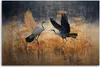Leinwandbild Kranich Vögel Abstrakt 100x70 Feeby Orange Produktbild-Vorschau 3