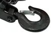 A close-up view of a heavy-duty metal hook with a safety latch, attached to a chain mechanism. Náhled obrázku produktu