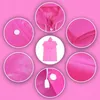 Regenponcho Mit Kapuze Oversize Rosa Wasserdicht Leicht Produktbild-Vorschau 2
