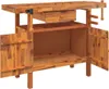 vidaXL Pracovní stůl se zásuvkou a svěráky 124 x 52 x 83 cm Náhled obrázku produktu 3