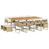 vidaXL 13-tlg. Garten-Essgruppe mit Kissen Beige Poly Produktbild-Vorschau 1