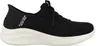 A side view of a black Skechers slip-in sneaker with a white sole. Produktbild-Vorschau