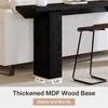 Close-up of the base of a black console table, showing its dimensions and material. Produktbild-Vorschau