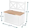 Truhenbank Kindermöbel Holzbank weiß / natur Sitzbank mit Produktbild-Vorschau 3