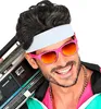 Weißes Stirnband Neon-Disko-Stil UV-leuchtend Universal für Produktbild-Vorschau 3