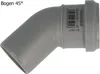 HT Bogen Ø 90 x 45°, mit einseitiger Steckmuffe und Produktbild-Vorschau 1