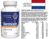 A bottle of Vermixin dietary supplement with informational text and a Dutch flag. Produktbild-Vorschau