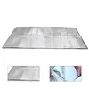A silver and black picnic blanket laid out flat. Produktbild-Vorschau
