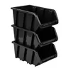 A stack of three black plastic storage bins. Anteprima dell’immagine prodotto