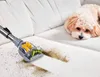 A vacuum cleaner head cleaning a couch with a dog lying on the couch in the background. Náhled obrázku produktu