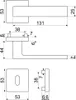 Technical drawing with dimensions of a door handle set. Produktbild-Vorschau