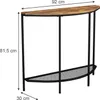 A diagram of a console table with dimensions indicated. Anteprima dell’immagine prodotto
