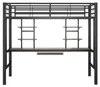 Cama alta de 90 x 200 cm con escritorio, 2 estanterías y un Vista previa de la imagen del producto 11
