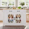 Merax Mobile: isola da cucina da 120 cm con ante in vetro e Anteprima dell’immagine prodotto 2
