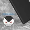 A close-up of a black iPad case with a diagram illustrating its protective features. Produktbild-Vorschau