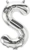 Palloncino in foil lettera S, argento, ca. 100 cm Anteprima dell’immagine prodotto 1