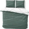 Bettwäsche 200x220 cm Baumwolle Grün Weiß Streifen Produktbild-Vorschau 1