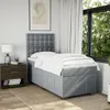 Boxspringbett mit Matratze Hellgrau 100x200 cm Stoff, Produktbild-Vorschau 3