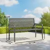 Outsunny Gartenbank 2-Sitzer Metall wetterfest Outdoor Produktbild-Vorschau 3